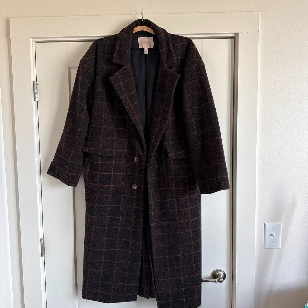 Hutch Windowpane Oversized Plaid Overcoat